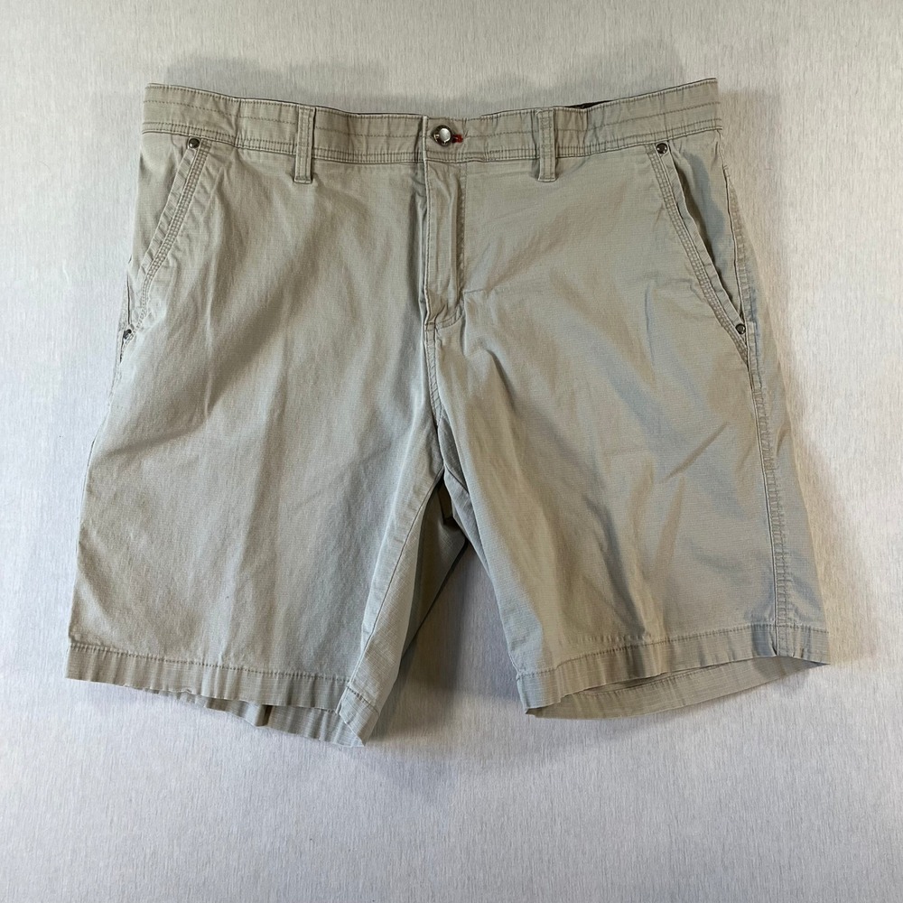 Weatherproof Ripstop Shorts Men 40 Stone Grey Ripstop Stretch Utility 9" Inseam